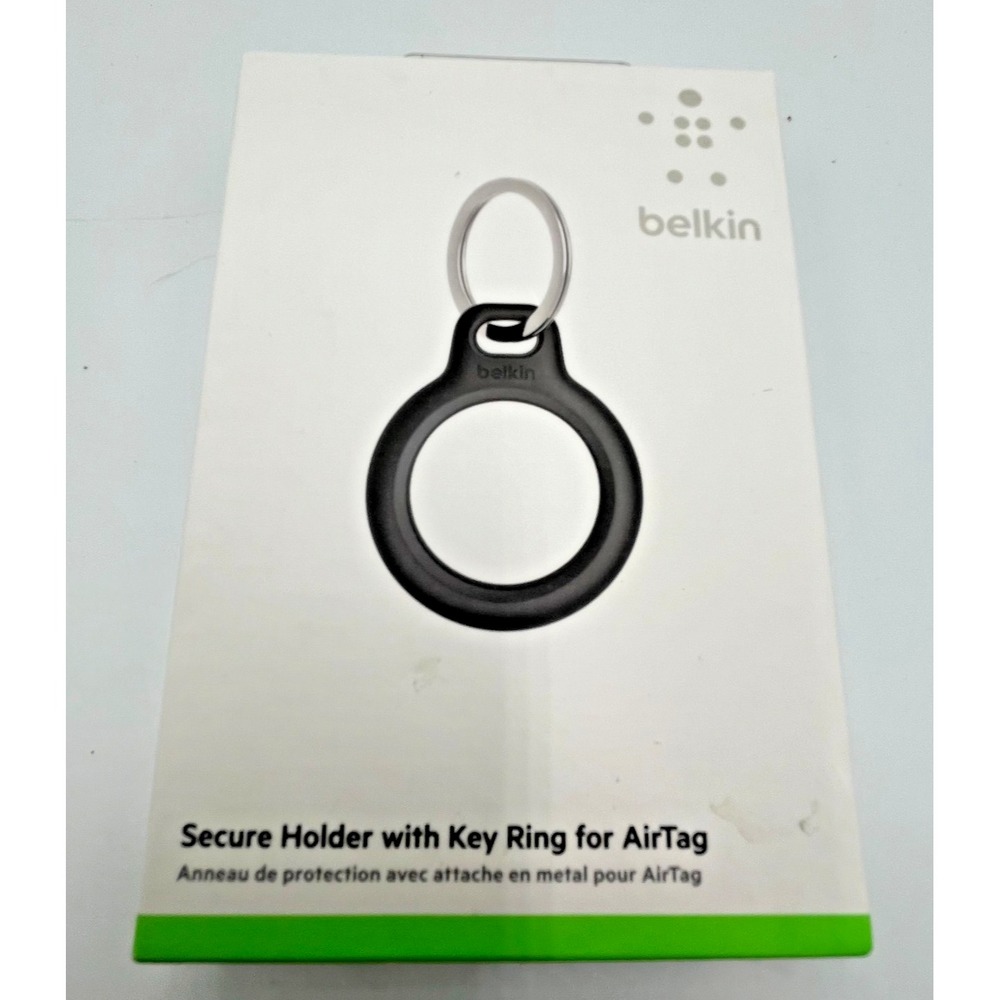 New Belkin Secure‎ Holder with Key Ring for Apple AirTag - Black
